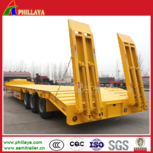 Semirremolque de cuello de cisne de plataforma baja Lowboy Lowboy de 3 ejes